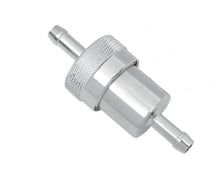 Load image into Gallery viewer, Inline Fuel Filter for 1/4 inch (6mm) Petrol Line Chrome Metal Body Universal
