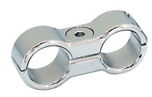 Load image into Gallery viewer, Chrome Double Hose Separator Clamp for Oil/Fuel Lines (up to 3/8 in.)
