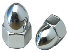 Load image into Gallery viewer, Chrome 8mm Acorn Nuts Pair (2) fits M8 Bolt High Crown
