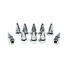 Load image into Gallery viewer, Colony Chrome Long Pike Nuts (Pair) - fits M6 (6mm) Metric Bolt
