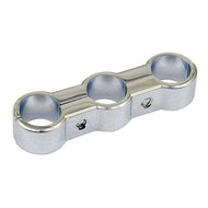 Chrome Triple Hose Separator Clamp for Oil/Fuel Lines (up to 3/8 in.)