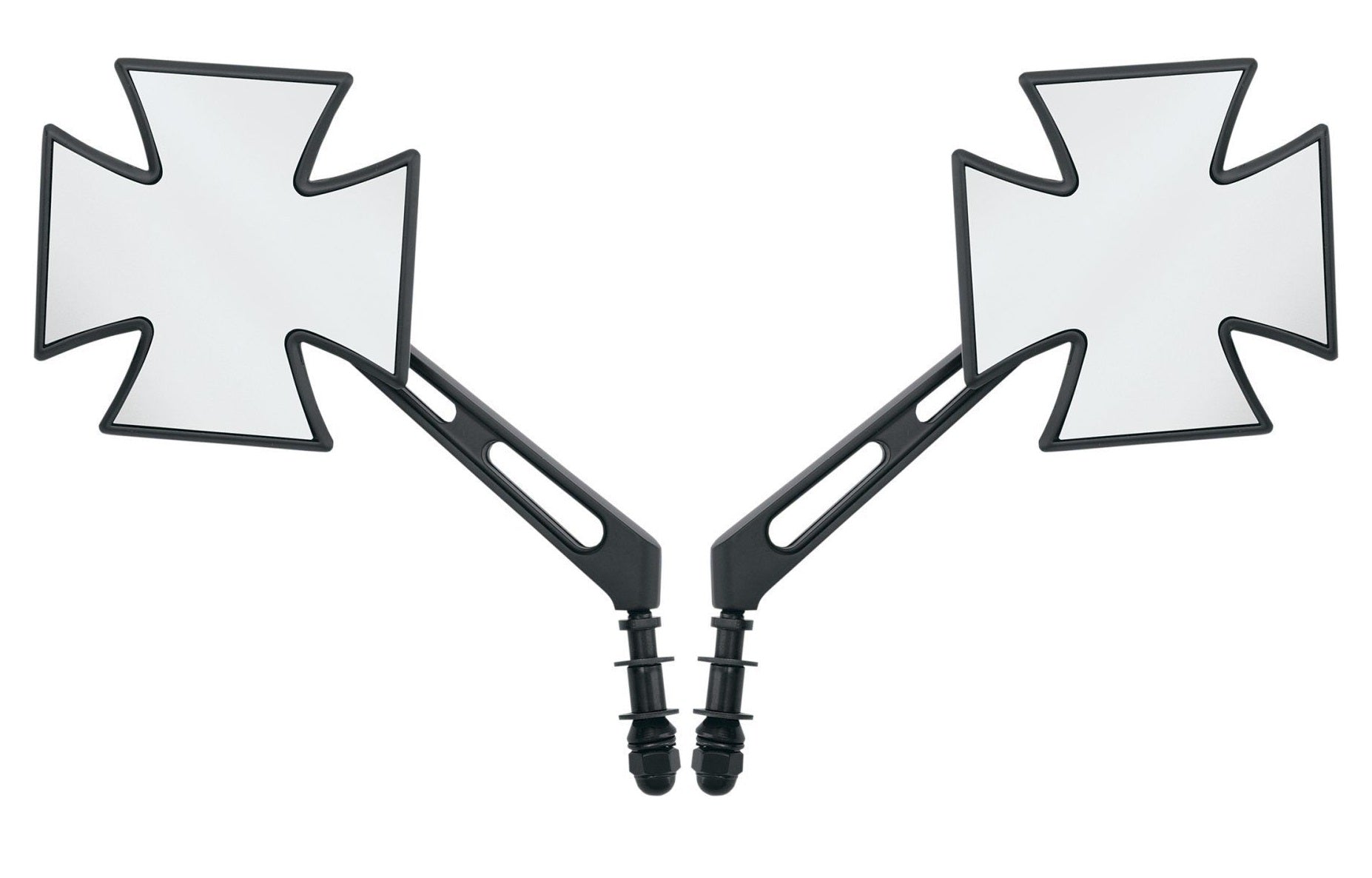 Maltese (Iron) Gothic Cross Mirrors for Harley-Davidson (Pair 