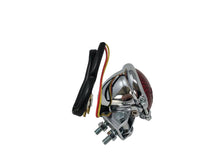 Load image into Gallery viewer, LED Tail & Brake Light Old School Retro Bates Style - Chrome, Red Lens - Highway Hawk H68-238