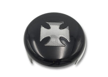 Load image into Gallery viewer, Black &amp; Chrome Maltese Iron Cross Horn Cover for Harley-Davidson
