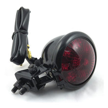 Load image into Gallery viewer, LED Tail & Brake Light Old School Retro Bates Style - Black, Red Lens - Highway Hawk H68-239