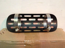 Load image into Gallery viewer, Black Old School Slotted Exhaust Heat Shield Cover Up To 60mm Pipes
