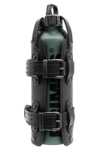 Load image into Gallery viewer, Green Primus 1 Litre Fuel Bottle + Black Leather Holder Emergency Petrol Can
