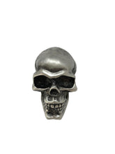 Load image into Gallery viewer, Cracked Skull Ornamental Statue for Fenders/Bonnet Mascot - Old Silver
