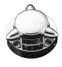 Load image into Gallery viewer, Pike Fuel Cap Cover 66mm Diameter, Chrome fits Harley pre-1974 Petrol Cap / Universal
