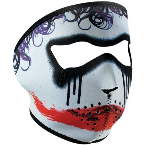 Black/White Neoprene Full Face Mask The Joker (Trickster) - Zan