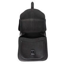 Load image into Gallery viewer, Single Sided Leather Saddlebag Black &quot;Postman&quot; 37 Ltr Universal fits
