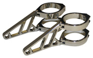 Highsider CNC Alu Headlight Bracket Set Short for 49-54 mm Forks - Chrome