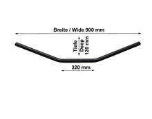 Load image into Gallery viewer, Drag-Style Extra Wide Black 1 inch (25mm) Motorcycle Handlebars - Highway Hawk H55-214B
