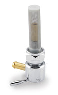 Round High Flow Chrome Fuel Petcock for Harley-Davidson/Custom Bike (LH) - Zodiac 22600