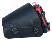 Load image into Gallery viewer, Ledrie HLZAD2-2021H Frame Bag Black with Bottle Holder fits Harley-Davidson Sportster - Genuine Real Leather
