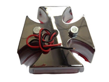 Load image into Gallery viewer, Maltese Iron Cross Custom Rear Brake/Tail Light for Chopper Motorcycle/Trike, Chrome - Motorcycle Storehouse 518175
