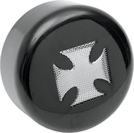 Black & Chrome Maltese Iron Cross Horn Cover for Harley-Davidson - Drag Specialties 2107-0029