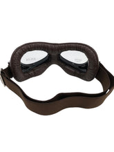 Load image into Gallery viewer, Red Baron Aviator/Flying Goggles Dakota for Open Face Helmets - Dark Brown &amp; Chrome - Highway Hawk H02-918
