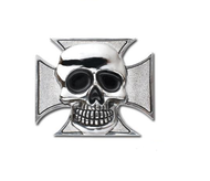 Maltese (Gothic) Cross Skull Emblem Tank/Fender/Bag Decoration - Highway Hawk H01-319