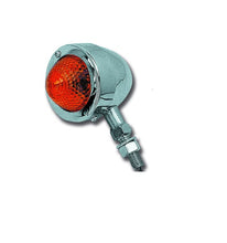 Load image into Gallery viewer, Chrome Long Stem Bullet Red Marker Rear Light, Honeycomb Lens with E-Mark
