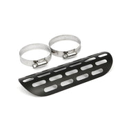 Black Old School Slotted Exhaust Heat Shield Cover Up To 60mm Pipes - Highway Hawk H65-559