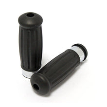 Load image into Gallery viewer, Old School Vintage Retro Black Rubber 1 inch Grips fits Harley Electronic Throttle
