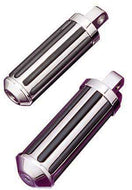 Chrome & Rubber Ribbed Rider Footpegs Pegs fits Harley-Davidson, Male Mount - Custom Chrome 46011