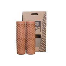 Load image into Gallery viewer, VANS B02VTGR Waffle Motorcycle Rubber Grips for 1 inch (25mm) Handlebars (Pair) Gum Rubber Brown
