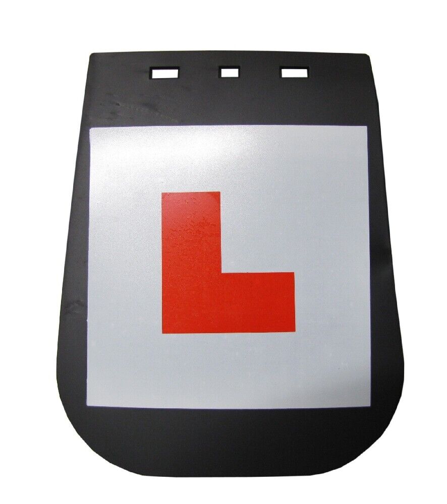 Rear Rubber Mud Flap with Learners 'L' Plate 140mm x 245mm