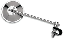 Load image into Gallery viewer, Clamp-On Round 4 inch Mirror Chrome Retro, Chopper, Scooter - 8 inch Long Stem
