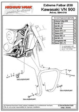 Load image into Gallery viewer, Engine Guard/Highway Bar fits Kawasaki VN900 Vulcan Custom/Classic - Black - Highway Hawk H594-018B
