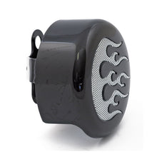 Load image into Gallery viewer, Black &amp; Chrome Flames Replacement Horn Cover for Harley-Davidson - Drag Specialties 2107-0053
