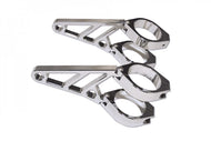 HIGHSIDER 220-603 CNC Alu Headlight Bracket Set Short for 35-37 mm Forks - Chrome