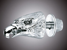 Load image into Gallery viewer, Eaglehead American Eagle Nut (1) Chrome, Red Eyes 1/4 inch -20 UNC Zodiac 011491
