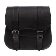 Ledrie HLZAD2-1084 Single Sided Saddlebag Black 18 Litres fits Most Cruisers - Genuine Real Leather