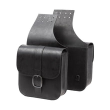 Load image into Gallery viewer, Ledrie HLZAD2-1016 Universal Saddlebag Set Throw Over Black 6.5 Litres - Genuine Real Leather
