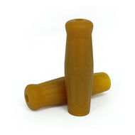 Vintage Bottle Style Soft Rubber 1 inch (25mm) Handlebar Grips - Natural - Motorcycle Storehouse 906108