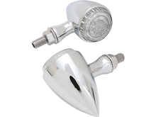Load image into Gallery viewer, HIGHSIDER 203-200 Bullet Amber LED Turn Signals Round Neat Indicators, Pair - Chrome
