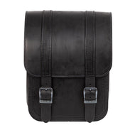 Ledrie HLZAD2-2033 Swingarm Bag Straight Black fits Suzuki & Yamaha Cruisers & H-D to 2017 made from Genuine Real Leather