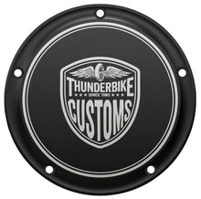 Load image into Gallery viewer, Thunderbike 22-72-451 Clutch (Derby) Cover "Thunderbike Customs" Design fits Harley-Davidson Softail, Dyna, Touring Twin Cam models

