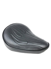 Load image into Gallery viewer, Flames Motorcycle Solo Seat Old School Chopper Bobber Inset with Flame Stitching V-Twin Manufacturing 47-0072
