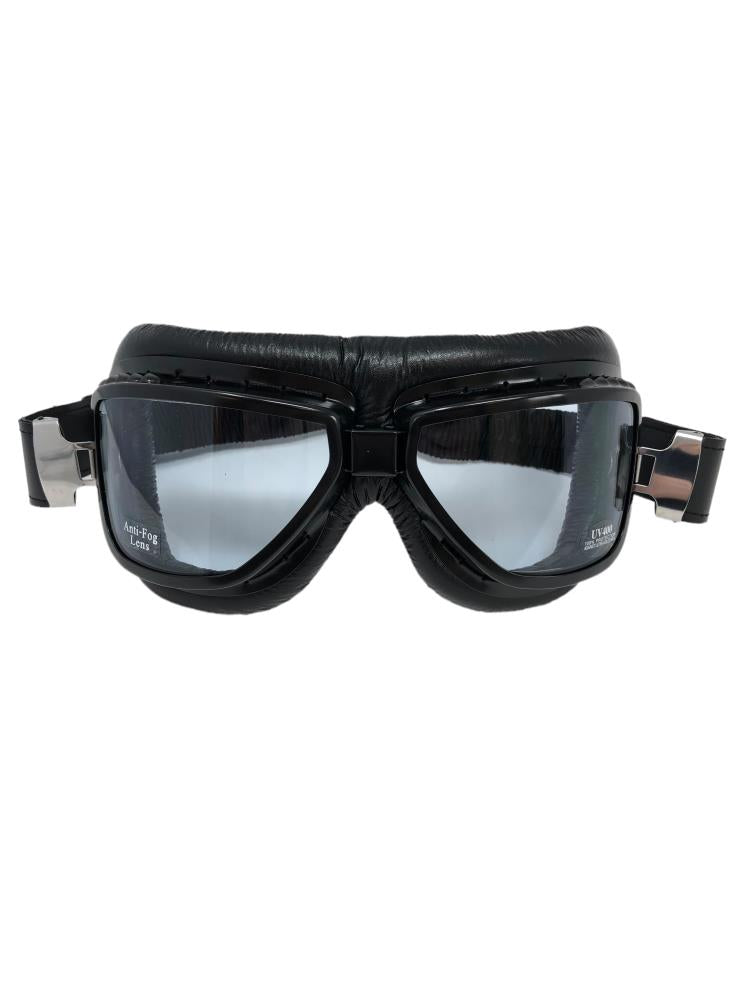 Red Baron Aviator/Flying Goggles Curved Lens for Open Face Helmets