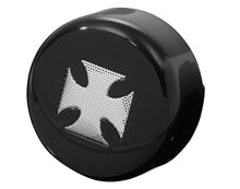 Load image into Gallery viewer, Black &amp; Chrome Maltese Iron Cross Horn Cover for Harley-Davidson - Drag Specialties 2107-0029
