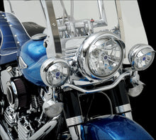 Load image into Gallery viewer, Plain Chrome Visors Peak for Motorcycle Spotlight - 4.5&quot; (Pair) - Drag Specialties 2001-0370
