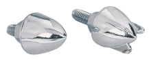 Load image into Gallery viewer, Chrome Bullet Nuts (Winged) fit 1/4 inch -24 UNF Bolt for Custom Finish - Pair - Zodiac 11112
