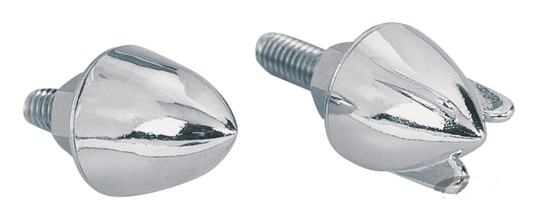 Chrome 6mm Bullet Nuts (Winged) for M6 Bolts (Pair) for Custom Finish