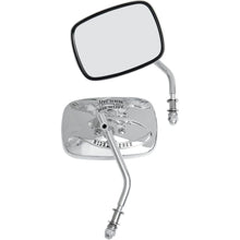 Load image into Gallery viewer, Harley-Davidson Mirrors (Pair) Chrome &quot;Live To Ride&quot; Motif, Rectangle - Drag Specialties 0640-0475
