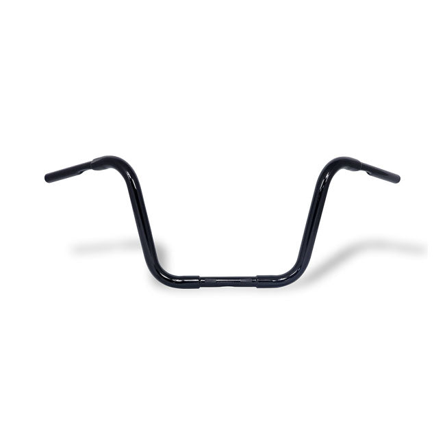 12 in. High Ape Hanger Motorcycle Handlebars, Black, 1-1/4 in. (32mm) Diameter with wiring holes - Motorcycle Storehouse 905239