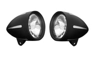 PAIR of Motorcycle Spot Lights Black with Silver Accents 4.5