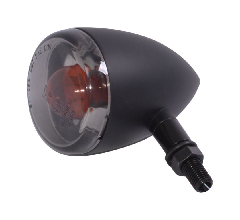 Turn Signal/Indicator (1) Harley Style, Long Stem - Black - Highway Hawk H68-7012B